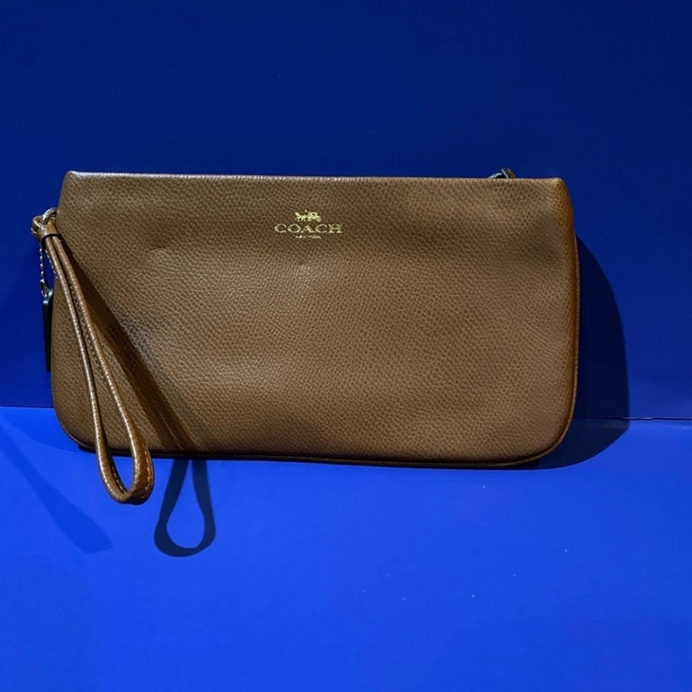 Coach Brown Wristlet Clutch